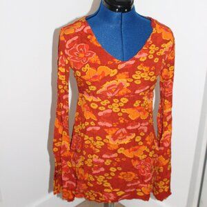 Cedar Retro Floral Bell Sleeve Mini Dress